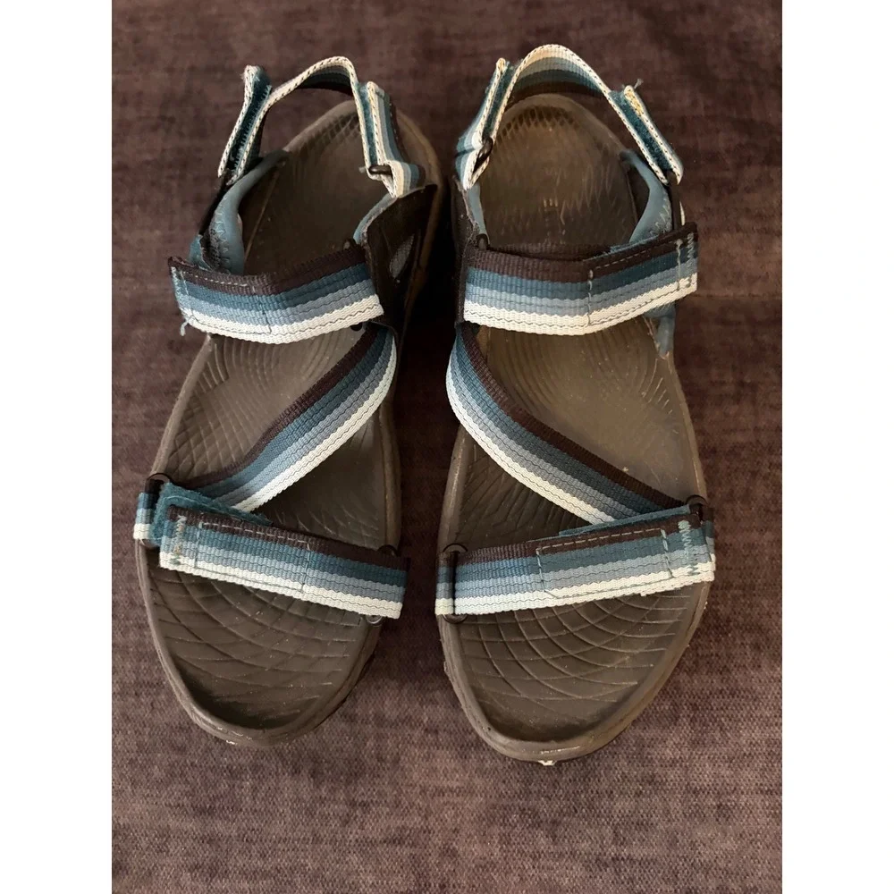 Merrell Sea Pine J37808 Blue Striped Athletic Hiking Sandals Vibram Women 5 Kids